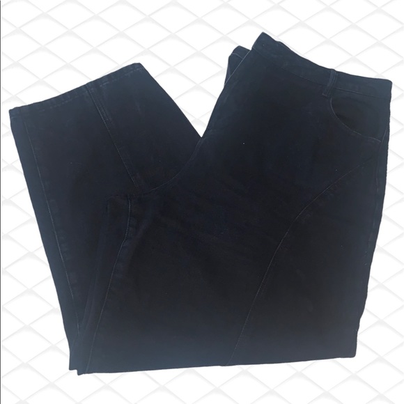 Missguided Plus black wide leg denim jeans. Zip front , 5 pockets . US 16 - Picture 6 of 6